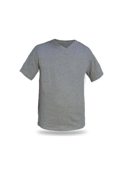 Yazlık V Yaka Kıs Kollu Penye Gri T-shirt M Beden - 3 Lü Paket