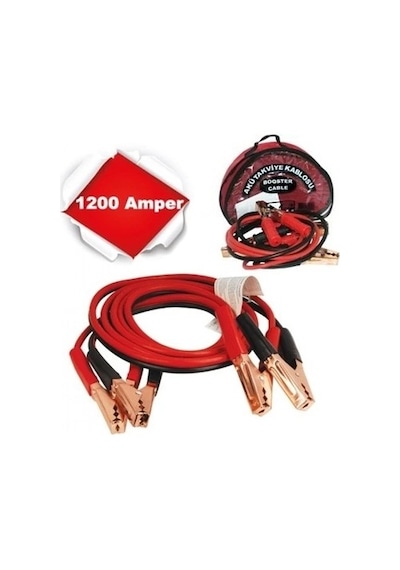 Akü Takviye Kablosu 1200 Amper Taşıma Çantalı Çok Renkli