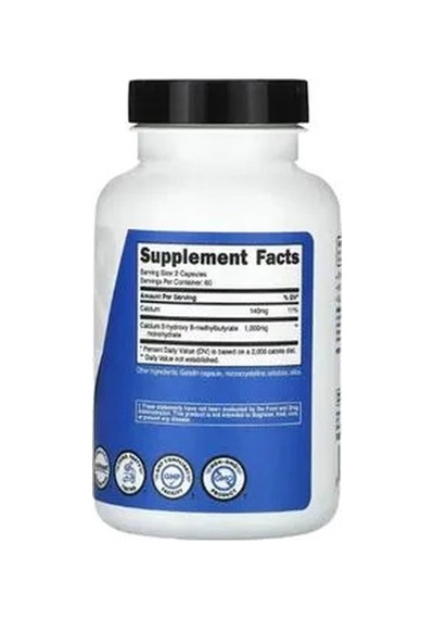Nutricost, Hmb, B-hydroxy-b-methylbutyrate, 1000 Mg, 120 Capsules