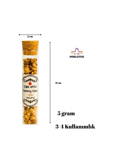Perlotus Elma Ağacı Viski Tütsüleme Talaşı 5 Gr Cam Mantar Kapaklı Tüpte