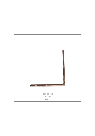 Köşe Gönye, Sac Gönye, 15 X 65 Mm 4 Adet Metalik