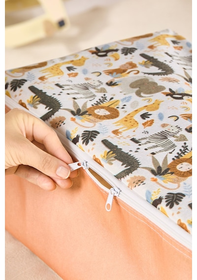 Serstil Safari Animals Serisi Küçük Hurç -fermuarlı Çocuk Odası Düzenleme Kumaş Saklama Organizer 52x28x21cm