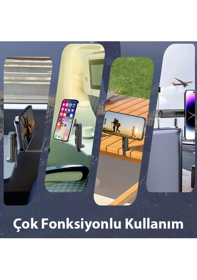 Zhltools Magsafe Uyumlu Masa Koltuk Klipsli Manyetik Telefon Tutucu Siyah