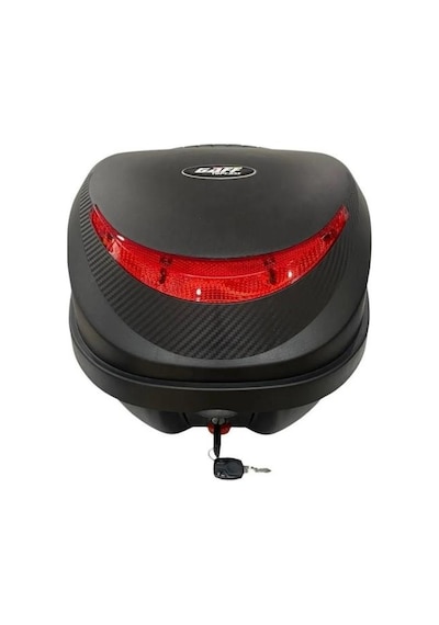 Gaff G32 Carbon Tasarımlı Motosiklet Arka Çanta 32 Litre Sırt Dayamalı Port Bagaj Kilitli Siyah Siyah