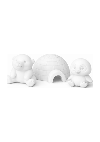 Kutup Ayısı, Eskimo Evi & Penguen Boyama Seti 3 Figür + 6 Renk Akrilik Boya + 2 Fırça Kutup Ayısı, Eskimo Evi & Penguen Boyama Seti 3 Figür + 6 Renk Akrilik Boya + 2 Fırça