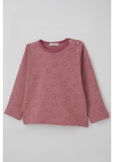 Breeze Kız Bebek Pijama Takımı Elma Desenli 9 Ay-3 Yaş, Gülkurusu Gülkurusu