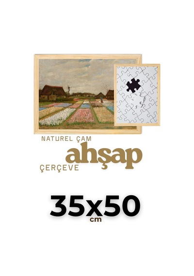 Ahşap-35x50 Cm Ahşap Çerçeve 2cm En, 2,5cm Derinlik Puzzle Fotoğraf Poster Resim Çerçevesi Naturel Çam
