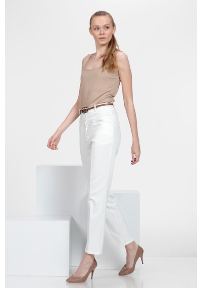 Cigarette Fit Pantolon Beyaz