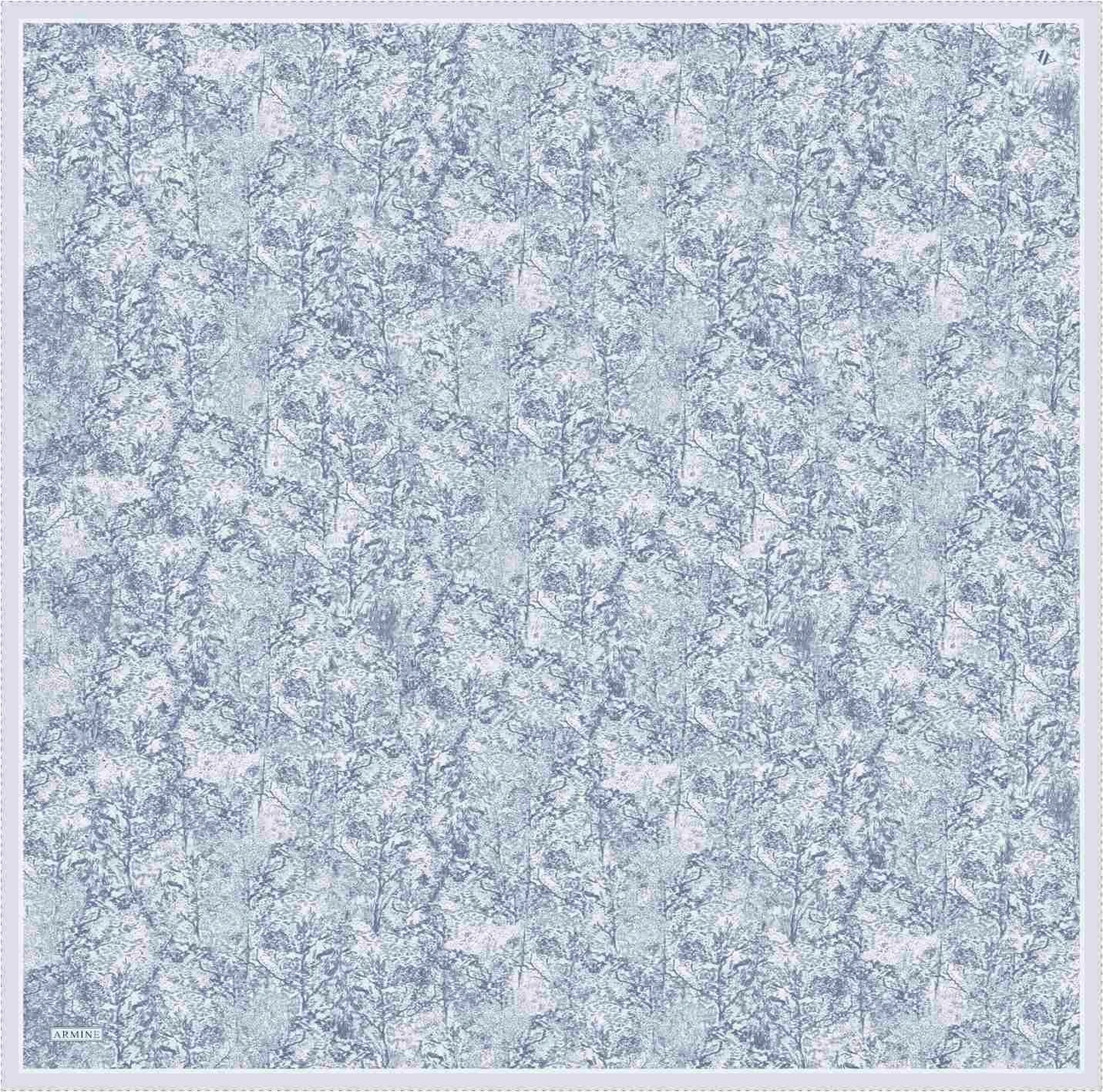 Armine Soyut Desenli Saf İpek Twill Eşarp 9311d 33 Mavi
