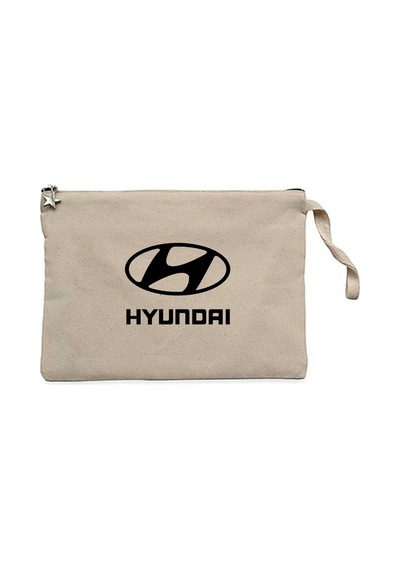 Hyundai Black Logo Krem Clutch Astarlı Cüzdan / El Çantası