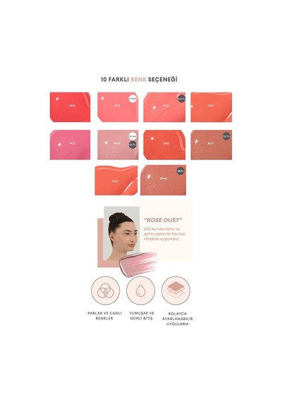 Mıssha Işıltılı Gül Kurusu Likit Allık Parlak Görünümlü Apieu Juicy Pang Blusher Rose Dust Spk01 Çok Renkli