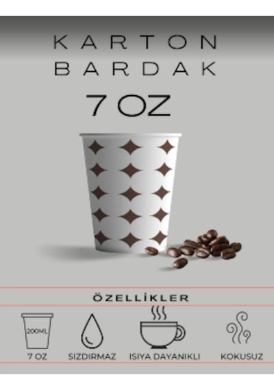 200 Adet Karton Bardak 7 Oz Kullan At Karton Bardak Kağıt Bardak
