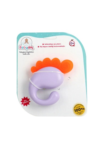 Diş Kaşıyıcı Çıngırak - Bpa İçermez Mor