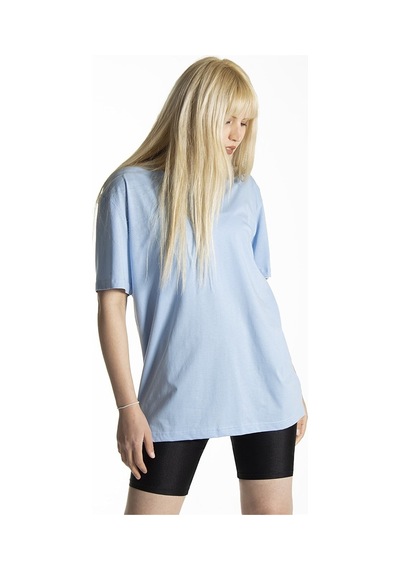 Kadın Açık Mavi Basic Bisiklet Yaka Oversize Pamuklu T-shirt Açik Mavi Kadın Açık Mavi Basic Bisiklet Yaka Oversize Pamuklu T-shirt Açik Mavi