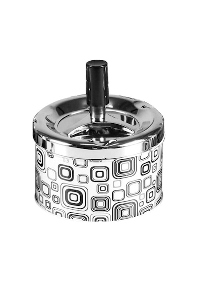 Bas-çevir Metal Hazneli Siyah Beyaz Kareler 9 CM