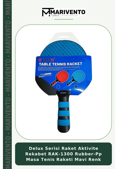 Delux Serisi Raket Aktivite Rekabet Rak-1300 Rubber-pp Masa Tenis Raketi Mavi Renk