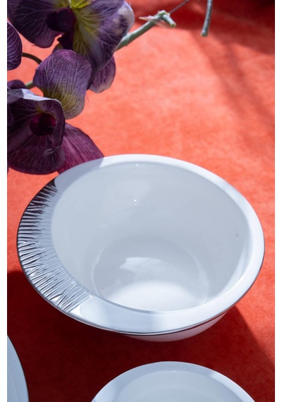Acar Sherry Silver 6 Kişilik 37 Parça Yemek Takımı Beyaz
