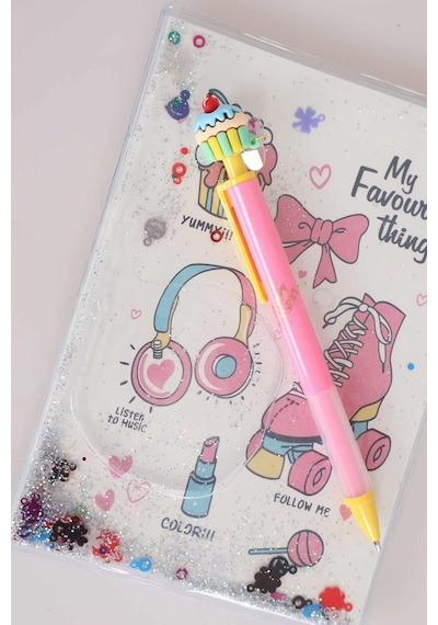 Dekomus İle Özel Tasarım Tekli Cupcake Başlıklı 0.7 Mm Versatil Uçlu Kalem Altın