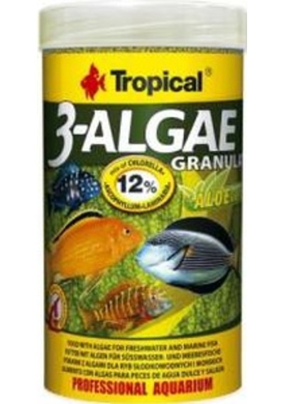 Tropical 3 Algae Gran 250 G Bitkisel Çiklet Tropheus Balık Yemi