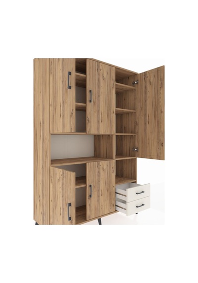 Hyperion Dolap 10 Raflı 2 Çekmeceli 5 Kapaklı 132x44x195 Çam-... Çam Hyperion Dolap 10 Raflı 2 Çekmeceli 5 Kapaklı 132x44x195 Çam-... Çam