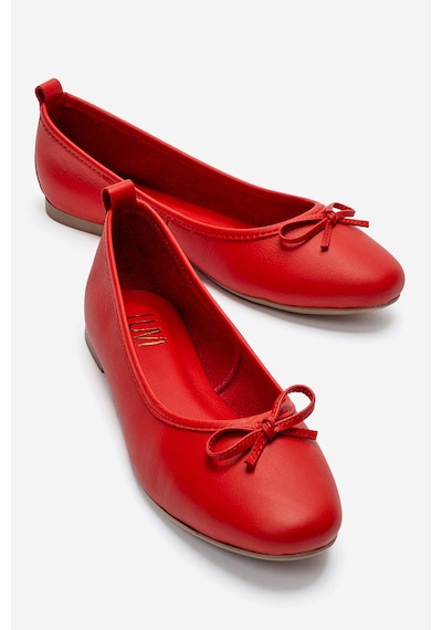 Luvi Shoes 01 Kırmızı Cilt Hakiki Deri Kadın Babet Ayakkabı