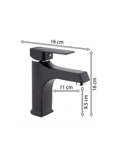 Rena Design Lavabo Bataryasi Mat Siyah Lüks Ağir Gövde Prinç Banyo Su Tasarruflu Aç Kapa 2 Yil Garantili Kare Sicak Soğuk