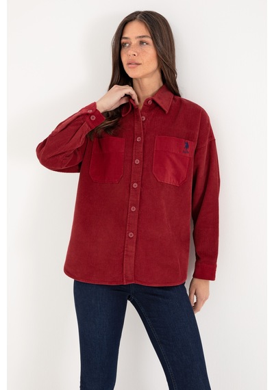U.S. Polo Assn. Kadın Vişne Uzun Kollu Tunik Gömlek 50290001-VR223