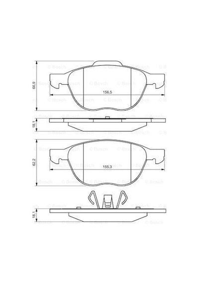 Volvo S40 Ön ve Arka Fren Balata 2.0 145 Hp 2004-2014 Bosch