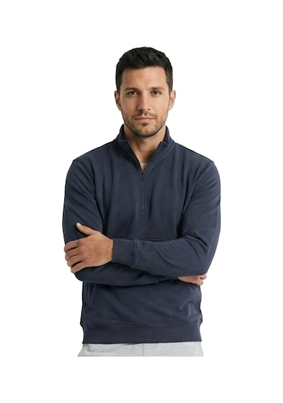 Sportive Nolan Zip Neck Erkek Antrasit Günlük Stil Sweatshirt 26ye0004-kgrı Gri