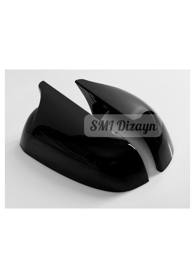 Vw Golf 4 Uyumlu Yarasa Ayna Kapağı Kaplama - Parlak Siyah Piano Black Plastik M Stil 2 Adet Sağ-sol