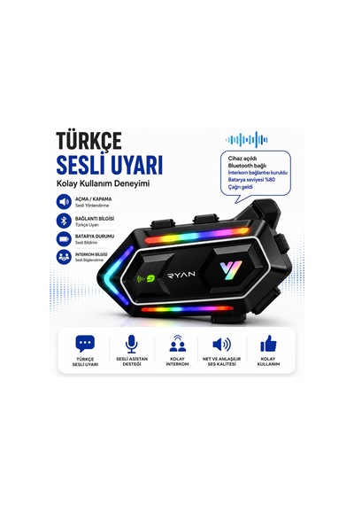 Motosiklet Kask Bluetooth İntercom Kask İnterkom Çift Mikrofonlu 300m Hd Ses