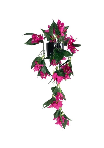 Yapay Çiçek Saksıda Sarkan Begonvil Fuşya 3 Dal Bodrum Çiçeği 60*23cm