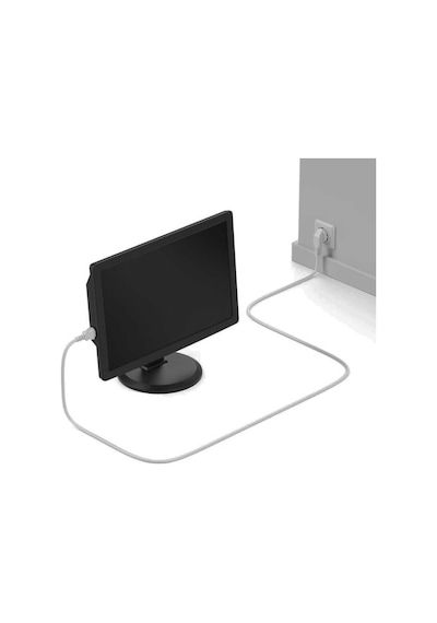 100 Adet - C13 Bakır Power Kablo - Kasa Monitör Elektrik Güç Kablosu - Gri - 1.8mt