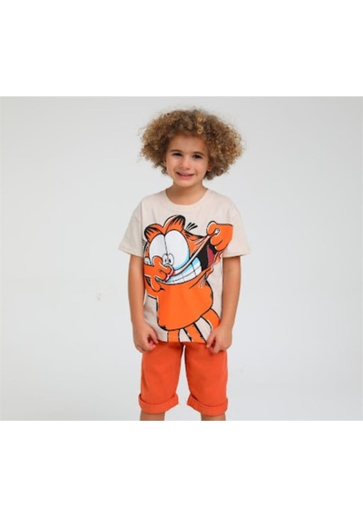 Jack Lions Erkek Çocuk Pamuklu Garfield Tshirt-12842-bej Bej