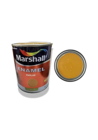 Marshall Enamel Parlak Metal Ahşap Boyası Sentetik Boya Oksit Sarı 0.75 L
