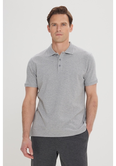 Ac&Co / Altınyıldız Classics Erkek Gri Slim Fit Dar Kesim Polo Yaka Tişört 4A4820200001GmjXL Gri