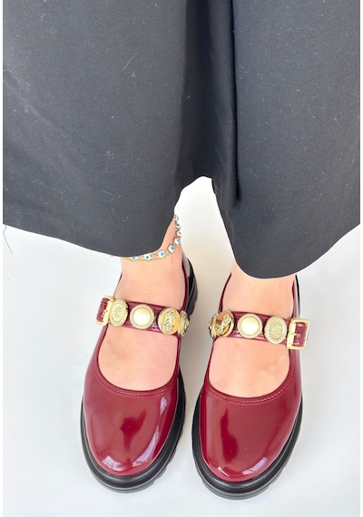 Okira Bordo Rugan Oxford Ayakkabı Bordo