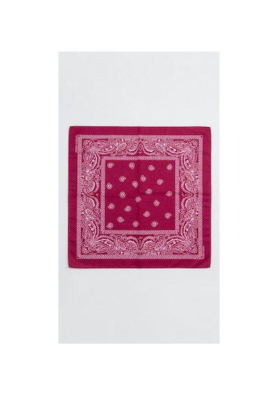Mollycrush Unisex Pembe Şal Desenli Bandana Günlük Saç Aksesuarı, Boyunluk Ve Outdoor Fular Pembe