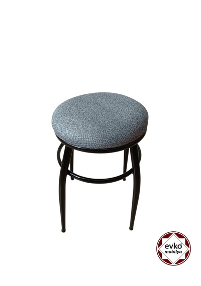 Evko Mobilya Tabure, Bar Taburesi, 2 Adet Tabure, Puf, Bench, Metal Ayaklı Tabure, Iç Içe Geçebilen Tabure, Mutfak Balkon Bahçe Taburesi Gri