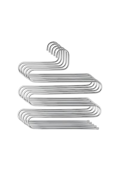 5 Adet Metal Pantolon Eşarp Askısı 5 Katlı 5 Adet Askı Gümüş