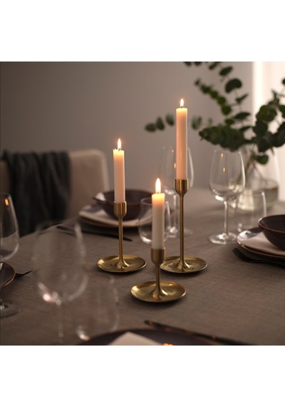 Cozy Room - Fulltalıg Şamdan, Üçlü, Bronz Gold