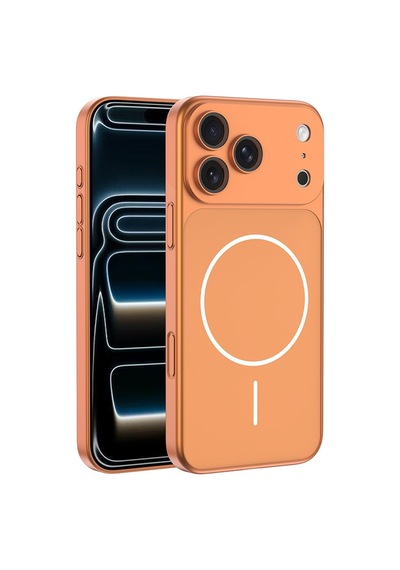 İphone 17 Pro Max Kılıf 18 Pro Max Görünümlü Çevirici Dönüştürücü Kamera Lens Korumalı Magsafe Grlpro Turuncu
