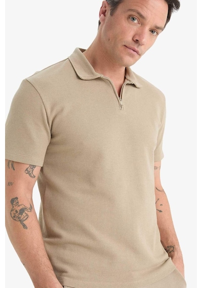 DeFacto Regular Fit Polo Yaka Kısa Kollu Dokulu Tişört E4027AX25SPBG769