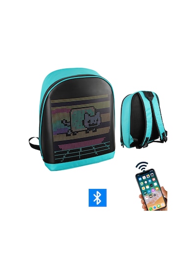 Funky Bag Led Ekranlı Akıllı Motorcu Sırt Çantası Mavi Diğer