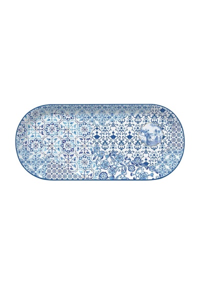 Easy Life Porselen Oval Servis Tabağı 33,5cm X 15cm Mavi