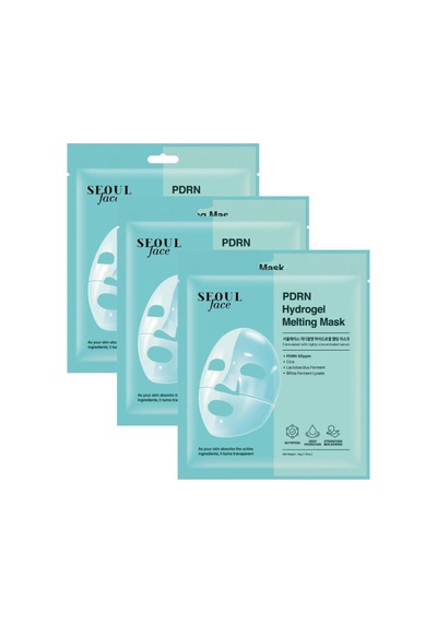 Dermal Seoul Face Pdrn Hydrojel Eriyen Maske Nemlendirici Cilt Onarıcı Şeffaf Jel Maske 34 Gr 3 Adet