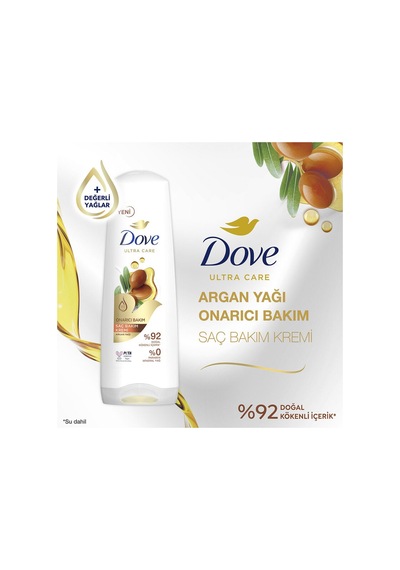 4 Adet Dove Saç Kremi 350ml Argan Yağı Ve Onarıcı Bakım