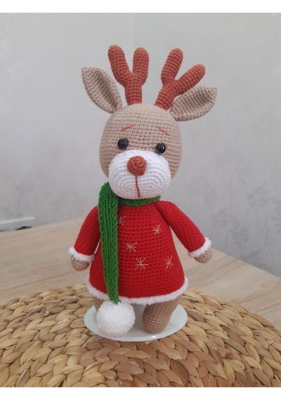 Yılbaşı Geyiği Organik Amigurumi Oyuncak