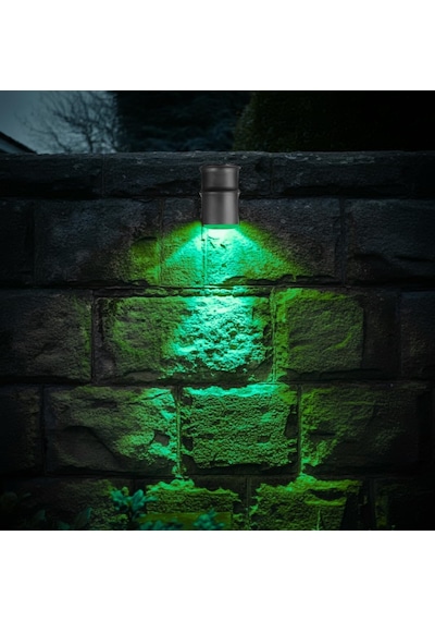 Tekli Çağlayan Aplik Ip54 Dış Mekan Zita Bahçe Aydınlatma Duvar Apliği + Gu10 Led Ampul Yeşil