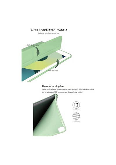 Apple Uyumlu iPad, Pro 13 2024 Kalem Bölmeli Akıllı Uyku Modlu Trifolding A2925 / A2926 Tablet Kılıfı Kapaklı Kılıf